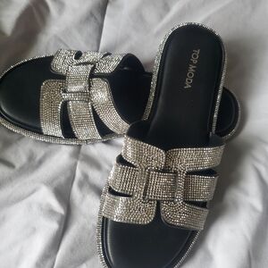 womens sandals black sz 10